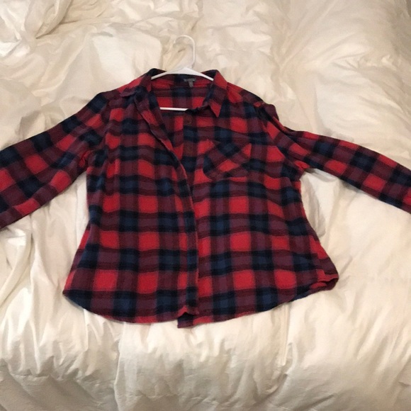Long sleeve checkered print flannel - Picture 1 of 1